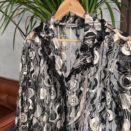 see-through frill jacket 【Polaroid】
