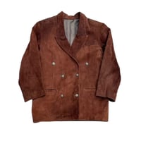 Brown Suede Double-Breasted Jacket