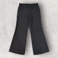 check pattern design flare pants