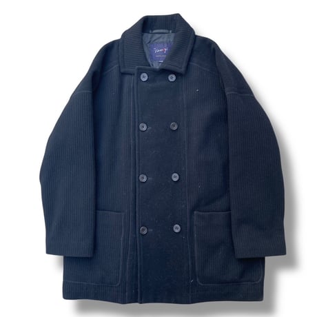 Heavy Wool Double-Breasted Peacoat – Black