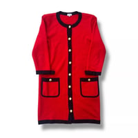 Classic Button Front Knit Cardigan - Piping Design