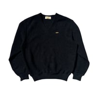 Black V-Neck Knit Sweater