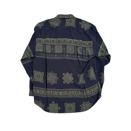 Patterned Open-Collar Shirt