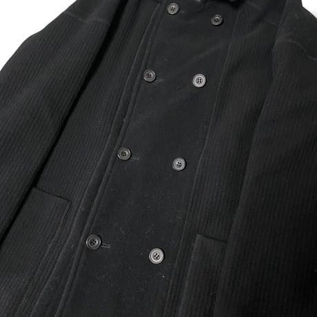 Heavy Wool Double-Breasted Peacoat – Black