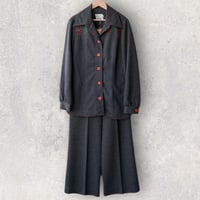 70s vintage embroidery western flare set up "DARK GRAY"【@sho_wta0618】