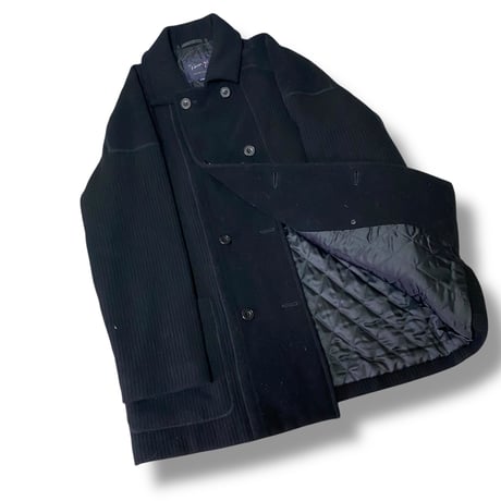 Heavy Wool Double-Breasted Peacoat – Black
