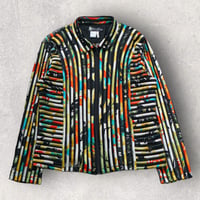 Tropical design see-through mesh short jacket【Polaroid】