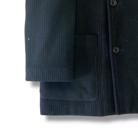 Heavy Wool Double-Breasted Peacoat – Black