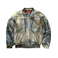 Faded Olive Leather Utility Jacket