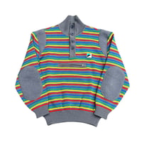 Colorful Stripe Half-Zip Sweater
