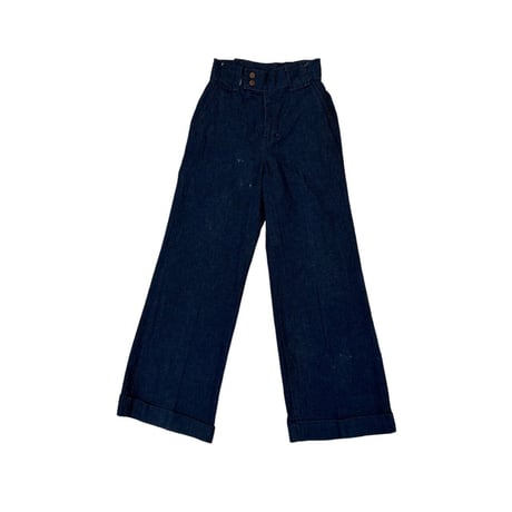 denim wide flare pants