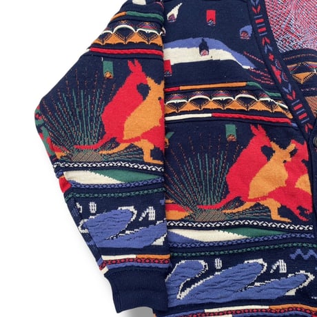 Native Pattern Jacquard Cardigan - "MERCO" Art Knit