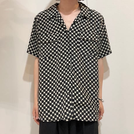 whole pattern design open collar shirt