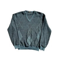 Grayish Blue V-neck Sweater