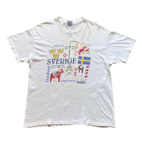 90s Hanes "Sweden" print T-shirt 【@sho_.ta0618】