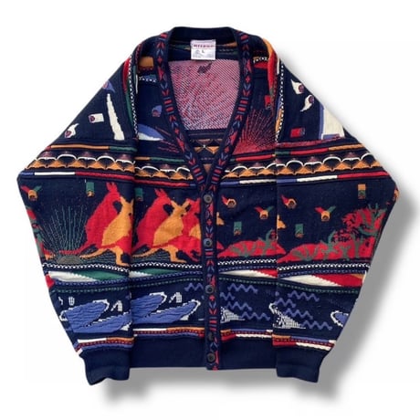 Native Pattern Jacquard Cardigan - "MERCO" Art Knit