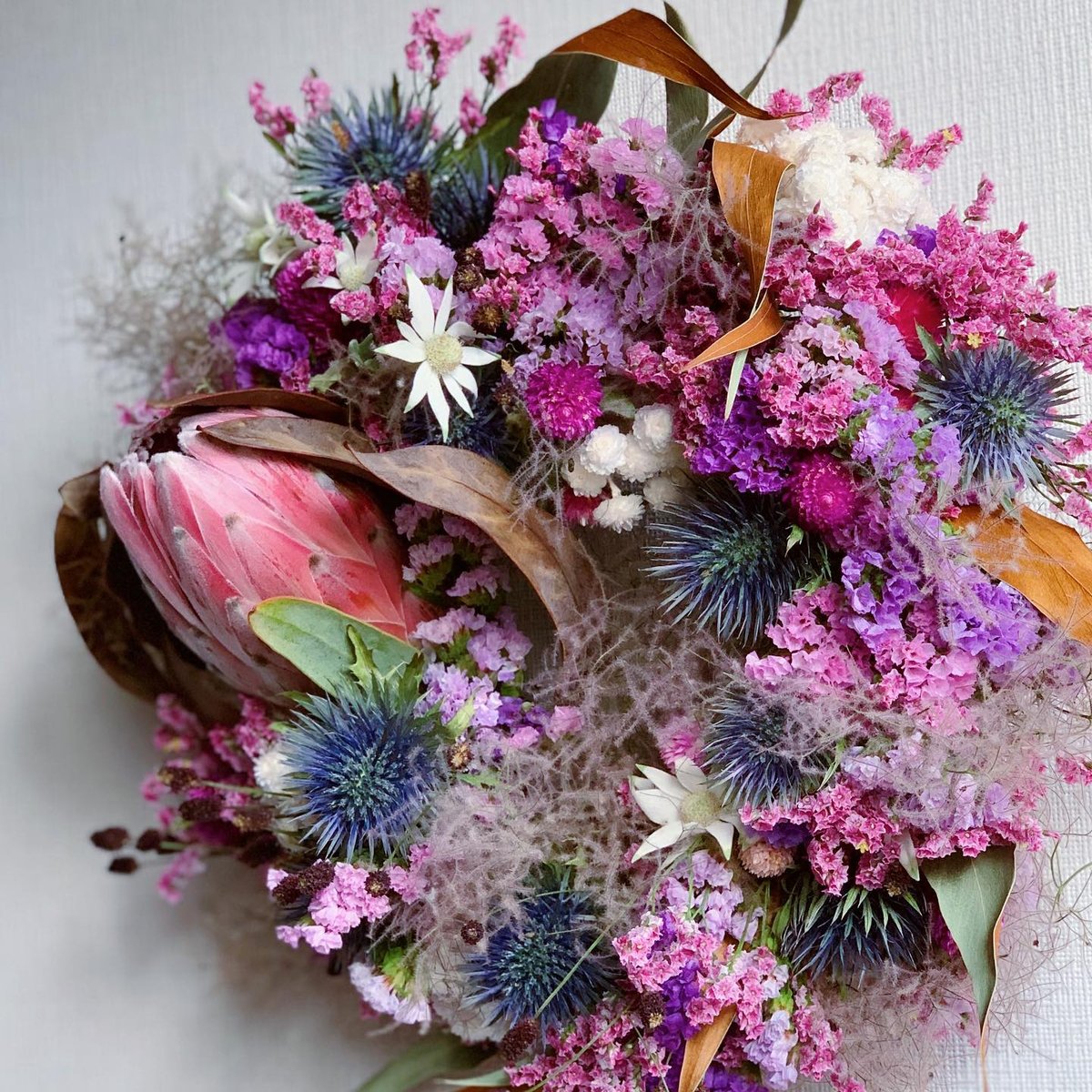 フラワー・リース Annri 千日紅のハートフルリース リース ドライフラワー花香 通販