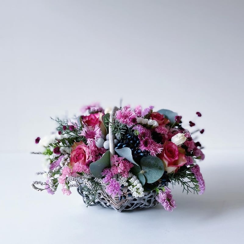 ドライフラワーになるバスケットアレンジメントM | ichirin's STORE