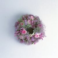 【期間限定・受付6/17まで】夢見心地なスモークツリーと薔薇のリースL