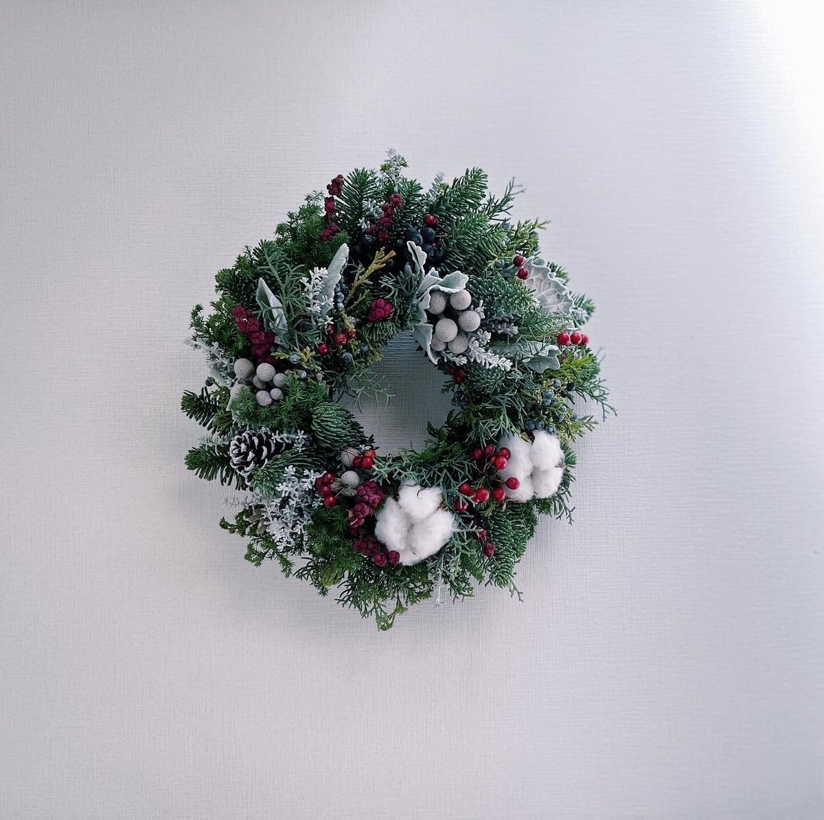 クリスマスハーフリースご予約 小さい森のクリスマスハーフリース クリスマス ハーフリース 玄関