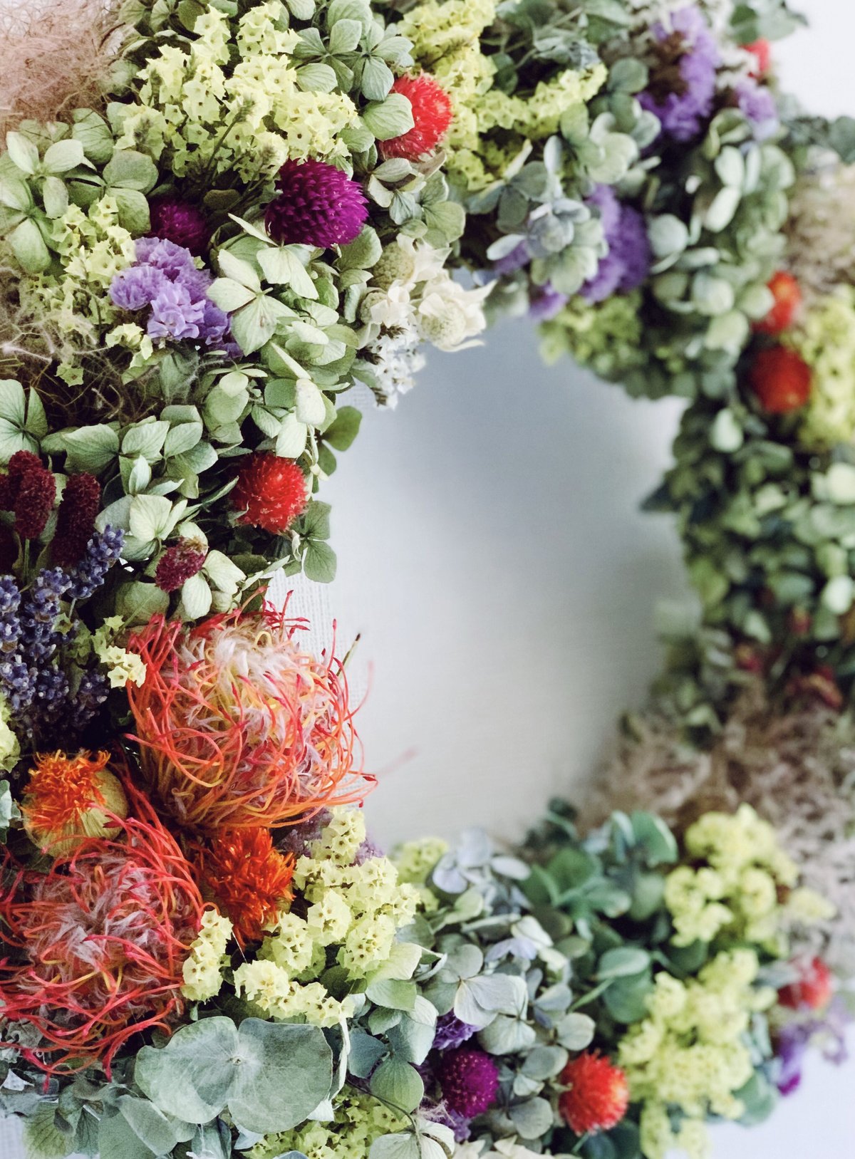シーグラスアート『お花のリース』/花/シーグラス/ガラスアート