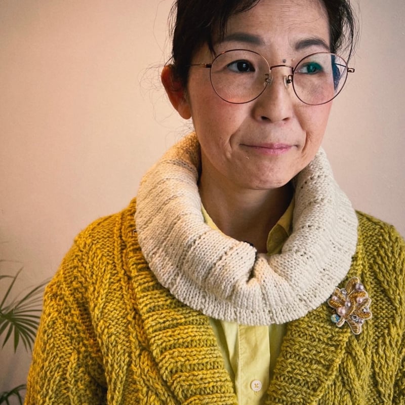 編み図 ダウンロード版】編み込み模様の「ネックウォーマー