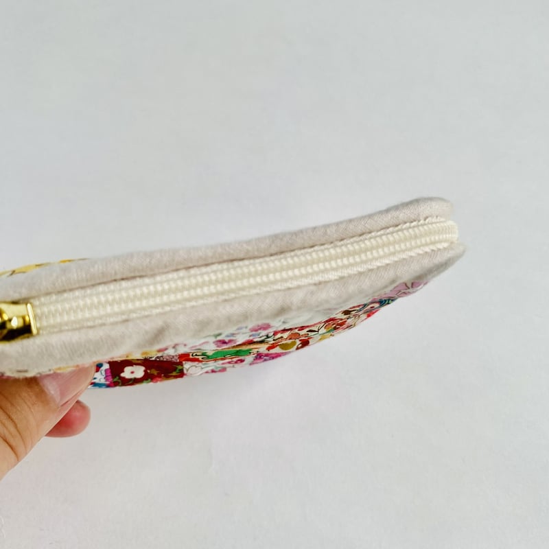 はぎれを愛でるパッチワークポーチ ピンク系 | morinomori h.w