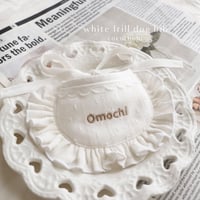 white dog bib
