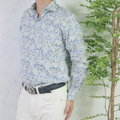 LIBERTY FABRICS　NO.22  リバティプリント  ドレスシャツ　＜ Lodden / ロデン＞