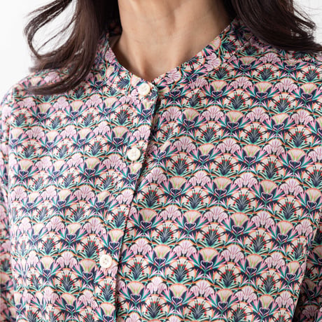 （レディース）LIBERTY FABRICS  NO.b010 リバティプリント リバティ ワンピース   ＜LOTUS LOVE ロータス ラブ ピンク系＞