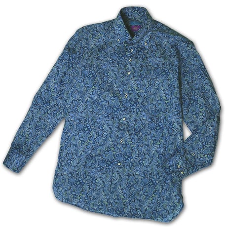 LIBERTY FABRICS　NO.26 リバティプリント  ドレスシャツ リバティシャツ  ＜Hendrix / ヘンドリックス ＞【ブルー】