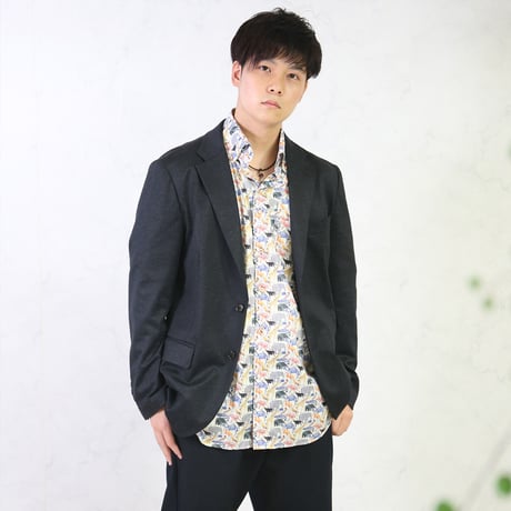 LIBERTY FABRICS　NO.05 リバティプリント リバティシャツ   ドレスシャツ ＜ Cue for the Zoo / キュー・フォー・ザ・ズー＞