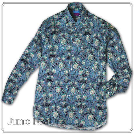LIBERTY FABRICS　NO.43 リバティプリント  ドレスシャツ リバティシャツ  ＜Juno Feather/ジュノフェザー＞