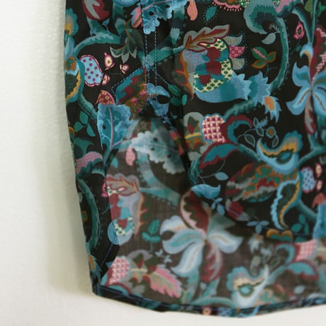 LIBERTY FABRICS　NO.29 リバティプリント  ドレスシャツ リバティシャツ  ＜French Brocade/フレンチ・ブロケード＞【グリーン】