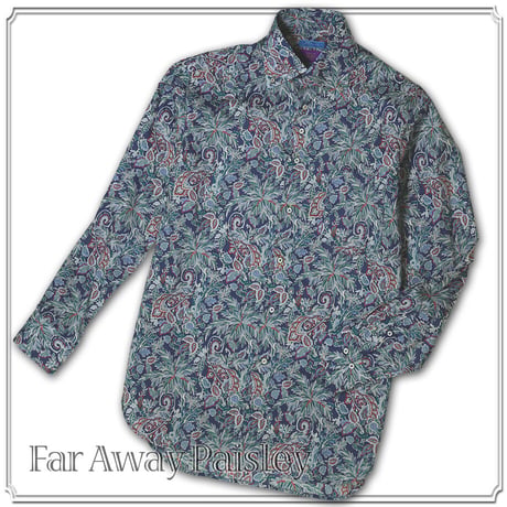 LIBERTY FABRICS　NO.21  リバティプリント  ドレスシャツ リバティシャツ  ＜Far Away Paisley / ファー・アウェイ・ペイズリー＞
