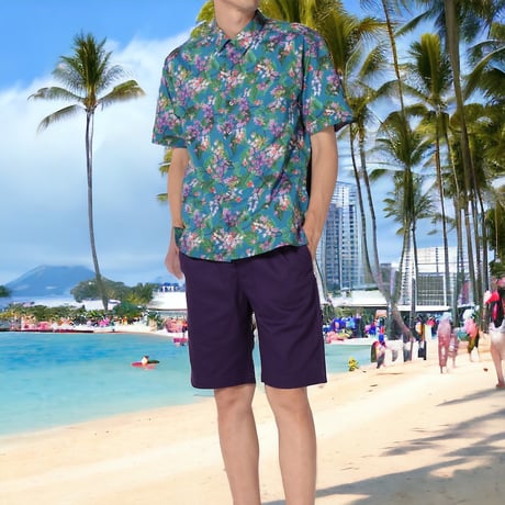LIBERTY FABRICS　NO.73 リバティプリント  半袖シャツ リバティシャツ  ＜ Ostrley / オスタリー＞
