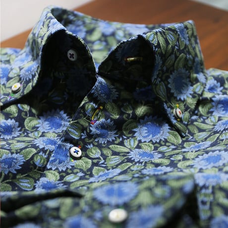 LIBERTY FABRICS　NO.44  リバティプリント  ドレスシャツ リバティシャツ  コーデュロイ　＜ Synchronise / シンクロナイズ＞