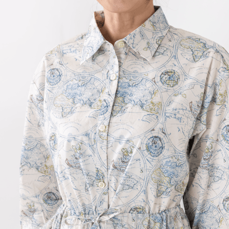 LIBERTY FABRICS  NO.b1534-world リバティプリント リバティ ワンピース   ＜Around the world アラウンド・ザ・ワールド＞