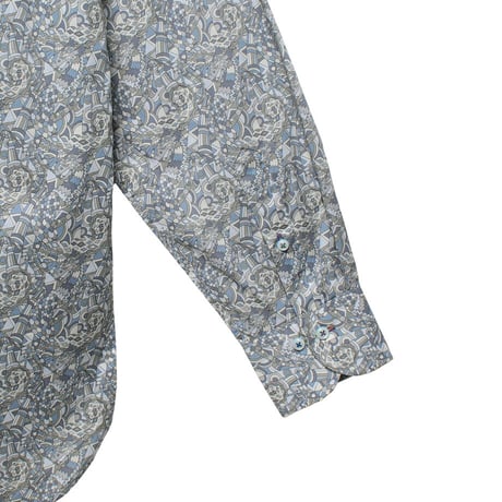 LIBERTY FABRICS　NO.50 リバティプリント  ドレスシャツ リバティシャツ  ＜ Brave Noah / ブレイブノア　グレー系＞