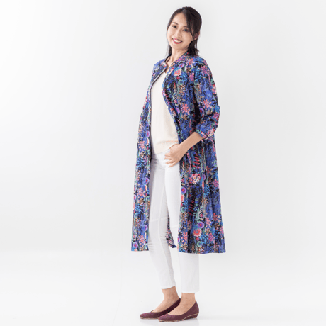 （レディース）LIBERTY FABRICS  NO.b033 リバティプリント リバティ ワンピース   ＜Tresco トレスコ 黒系＞