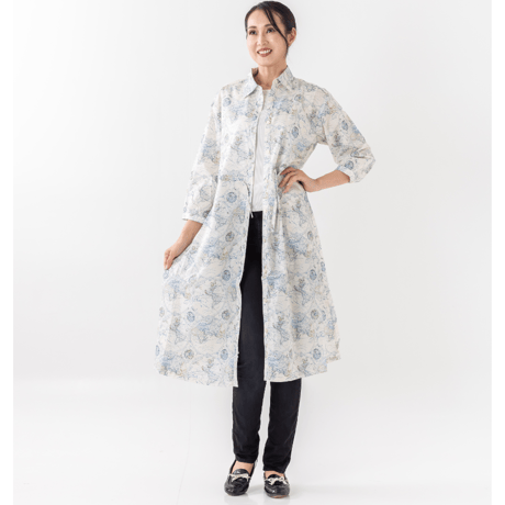 LIBERTY FABRICS  NO.b1534-world リバティプリント リバティ ワンピース   ＜Around the world アラウンド・ザ・ワールド＞