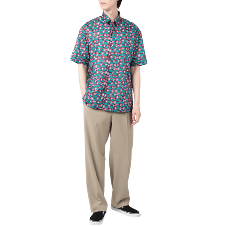 LIBERTY FABRICS　NO.109 リバティプリント  半袖シャツ リバティシャツ ＜FOLLOW THE SUN / フォロー・ザ・サン/パープル系 ＞