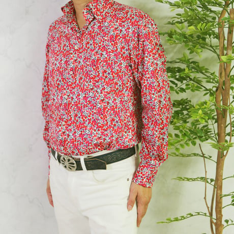 LIBERTY FABRICS　NO.12 　リバティプリント  ドレスシャツ リバティシャツ  ＜ Wiltshire / ウィルトシャー ＞