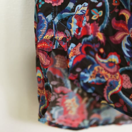LIBERTY FABRICS　NO.28 リバティプリント  ドレスシャツ リバティシャツ  ＜French Brocade/フレンチ・ブロケード＞【レッド】