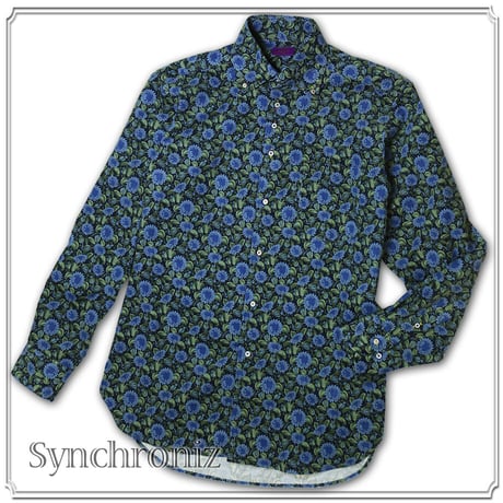 LIBERTY FABRICS　NO.44  リバティプリント  ドレスシャツ リバティシャツ  コーデュロイ　＜ Synchronise / シンクロナイズ＞
