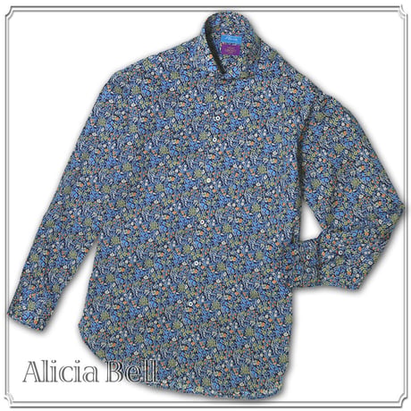 LIBERTY FABRICS　NO.24 リバティプリント  ドレスシャツ リバティシャツ  ＜ Alicia Bell / アリシア・ベル＞