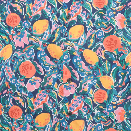 LIBERTY FABRICS　NO.75 リバティプリント  半袖シャツ リバティシャツ  ＜Summer Fruits　サマーフルーツ＞
