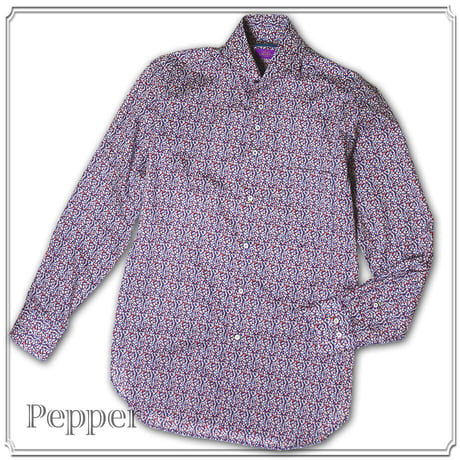 LIBERTY FABRICS　NO.19   リバティプリント  ドレスシャツ リバティシャツ  ＜ Pepper / ペッパー ＞