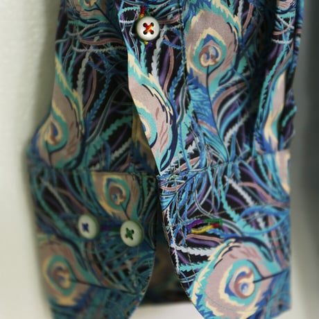 LIBERTY FABRICS　NO.43 リバティプリント  ドレスシャツ リバティシャツ  ＜Juno Feather/ジュノフェザー＞