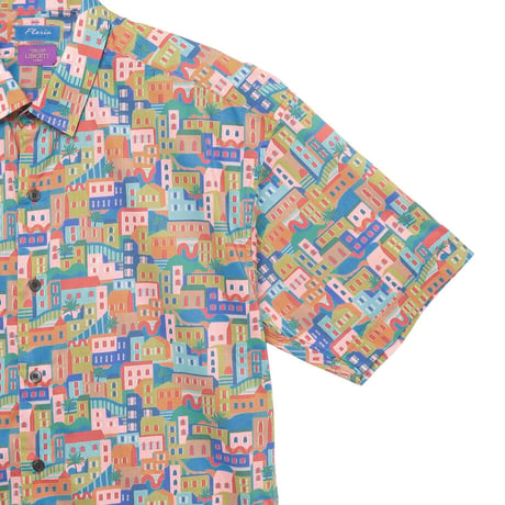 LIBERTY FABRICS　NO.74 リバティプリント  半袖シャツ リバティシャツ  ＜Patchwork Coast　パッチワーク コースト＞